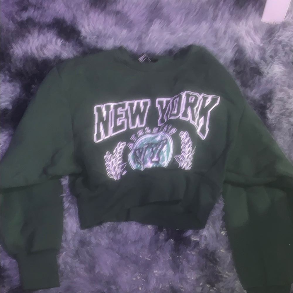 Forever 21 Green New York Graphic Women's Crop Top